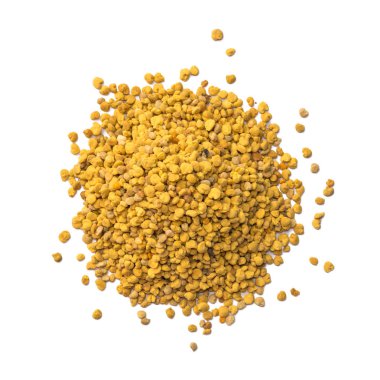 Beyaz arka plan üzerinde izole arı polen granül