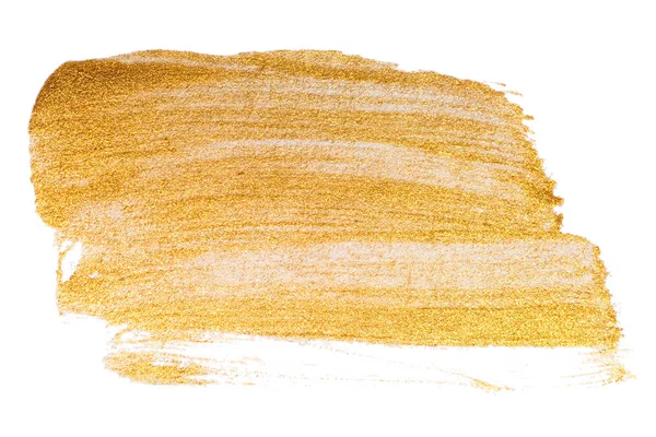 Золотой акварельный штрих на белом. Яркий роскошный фон — стоковое фото