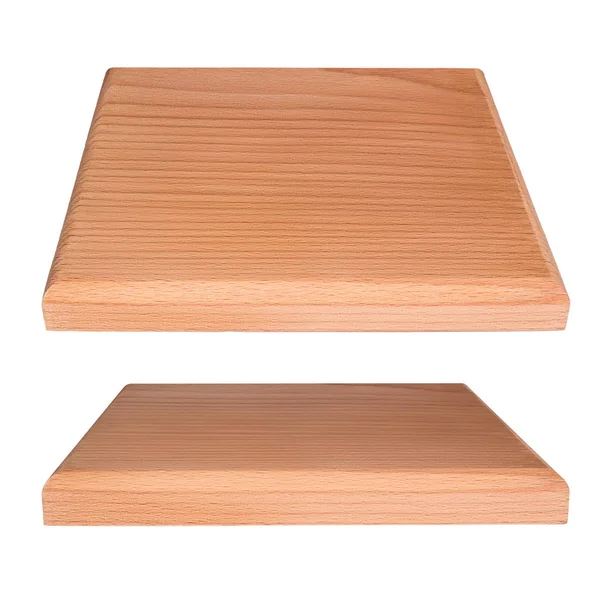 Quadrato in legno isolato su sfondo bianco. Stand per oggetti — Foto Stock