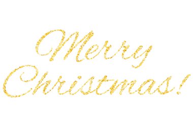 Neşeli Noel metin yıldızlardan. Golden shining metin. Konfeti yıldız