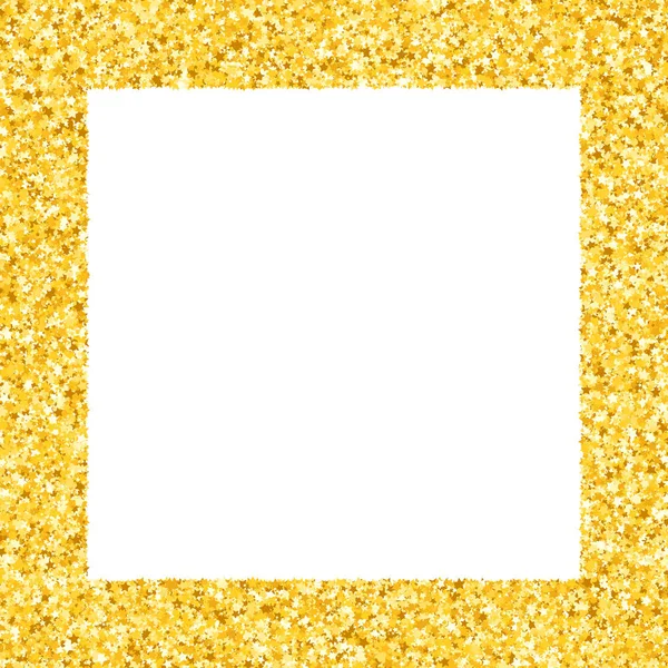 Hranice Třpytem Hvězd Gold Sparkle Zlatý Rám Hvězd Konfety — Stock fotografie