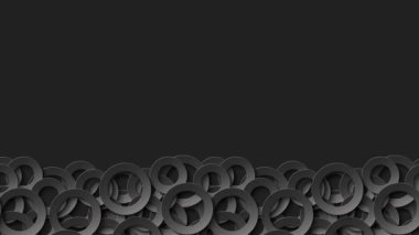 Siyah arka plan üzerinde 3b siyah dairelerin çerçevesi