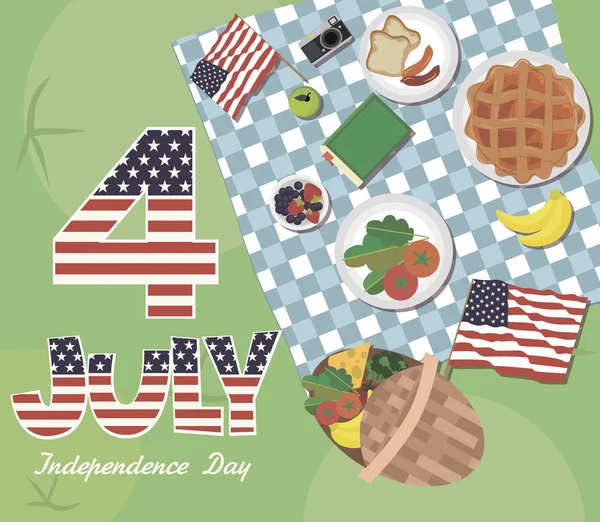 Affiche Vœux Jour Indépendance Des États Unis Amérique Fête Pique — Image vectorielle