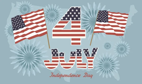 Dzień Niepodległości Stanów Zjednoczonych Plakat Pozdrowienie Ilustracja Wektorowa Edycji — Wektor stockowy