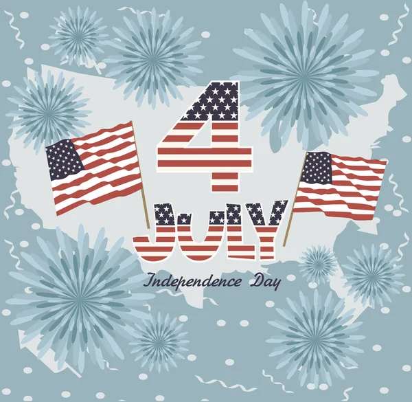 Día Independencia Los Estados Unidos América Cartel Saludo Ilustración Vectorial — Archivo Imágenes Vectoriales