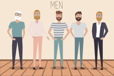 Casual adam karakter kümesi. Düzenlenebilir vektör çizim