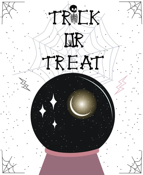 Selamat Pesta Halloween Poster Dengan Elemen Mistis Undangan Atau Kartu - Stok Vektor