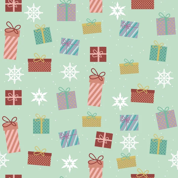 Naadloze Patroon Met Kerst Geschenkdozen Bewerkbare Vectorillustratie — Stockvector