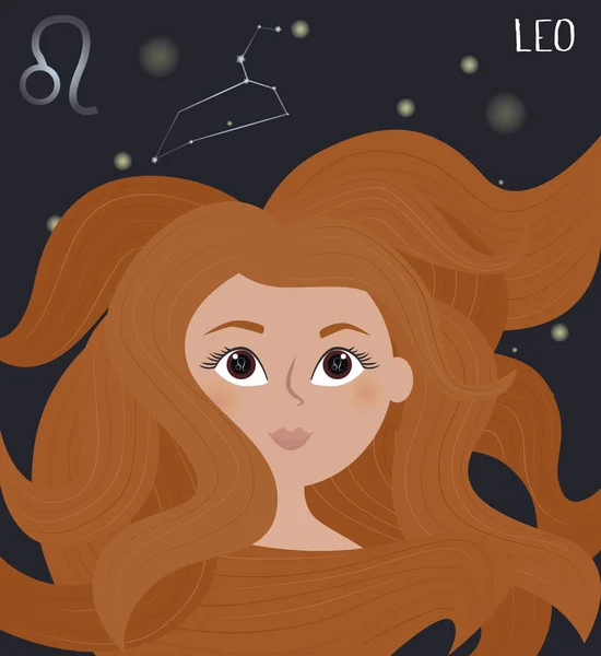 Illustration Personnage Des Signes Zodiaque Leo Illustration Vectorielle Modifiable — Image vectorielle