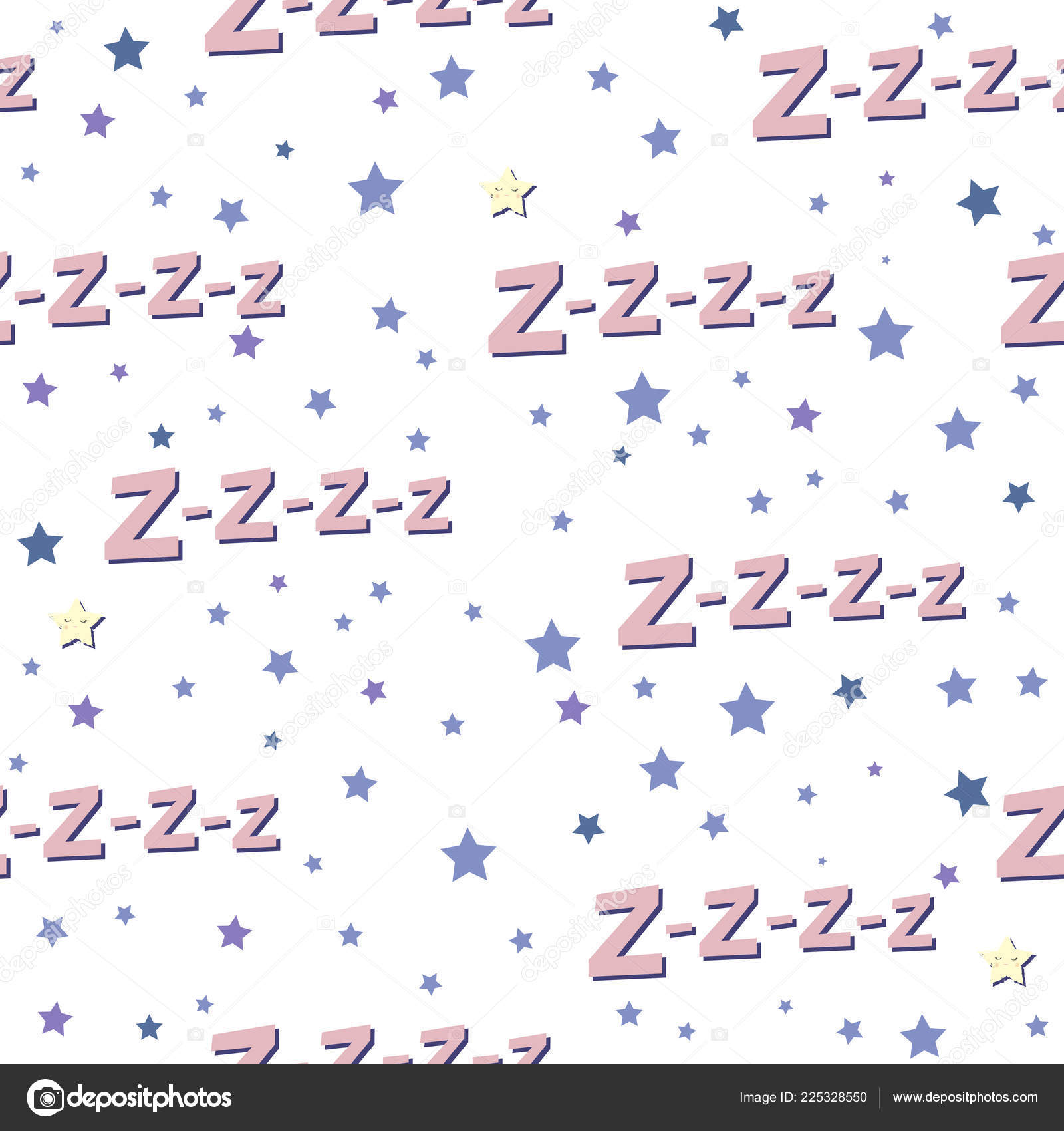 Cute Seamless Pattern Stars Pajama Party Background Editable