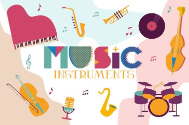 Araç kümesi, müzik. Düzenlenebilir vektör çizim