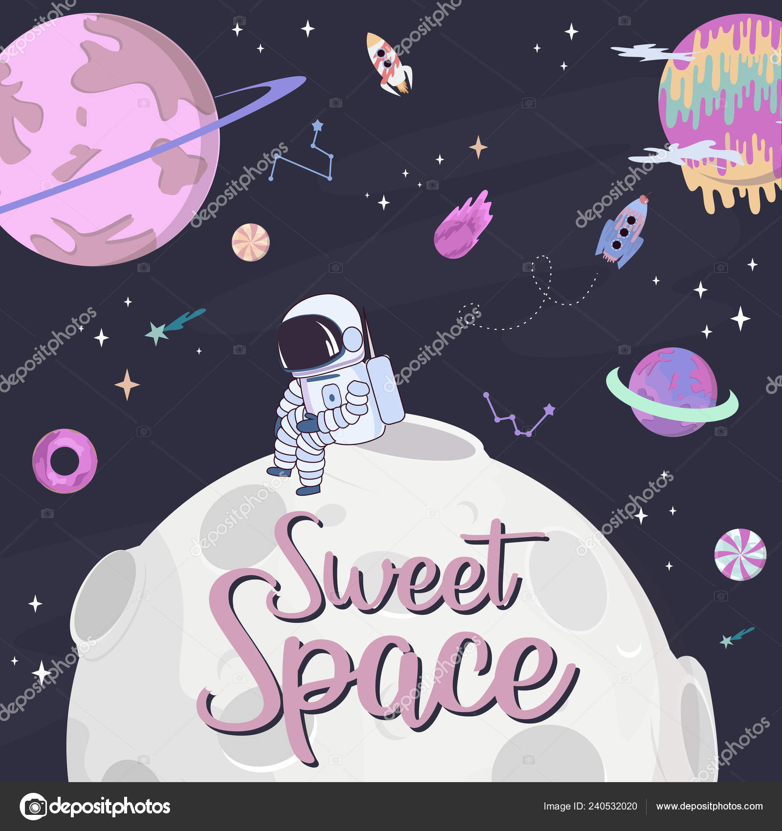 Sweet Space Cartoon Poster Fantasy Chocolate Cookie Candy Donut Caramel Stock Vector Image by ©MioBuono12 #240532020 Sweet Space Cartoon Poster Fantasy Chocolate Cookie Candy Donut Caramel Stock Vector Image by ©MioBuono12 #240532020