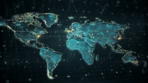 Futuristico Video High Tech Con Una Mappa Del Mondo Questo — Video Stock