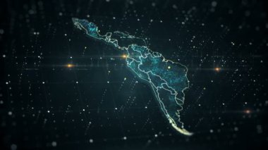 Latin Amerika Haritası ile fütüristik yüksek teknoloji video farklı renklerde parlayan ise tehlike simgesi işaretler tüm ülkede flaş. Bu video gezegen ve sorunların güvenlik gerçek sorunu ayrılmıştır.