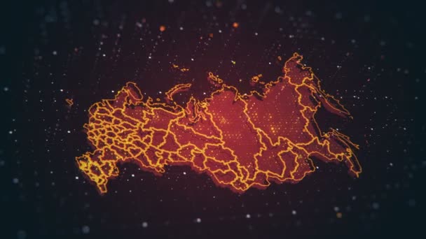 Vídeo Futurista Alta Tecnologia Com Mapa Rússia Brilhando Cores Diferentes — Vídeo de Stock