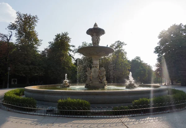 Fountain in the center of Madrid Park