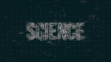 Döngülü rasgele matematiksel formüller ve metin Science ile soyut arka plan .