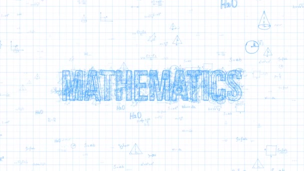 Abstracte Achtergrond Met Lus Willekeurige Wiskundige Formules Tekst Wiskunde — Stockvideo