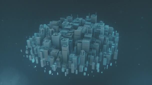 Digital Looped City Model Day Lighting Revolves Itself Ideal Corporate — Stock Video