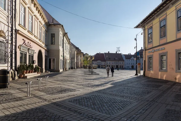 Gran Plaza Sibiu Justo Antes Del Atardecer Famosa Atracción Turística — Foto de Stock