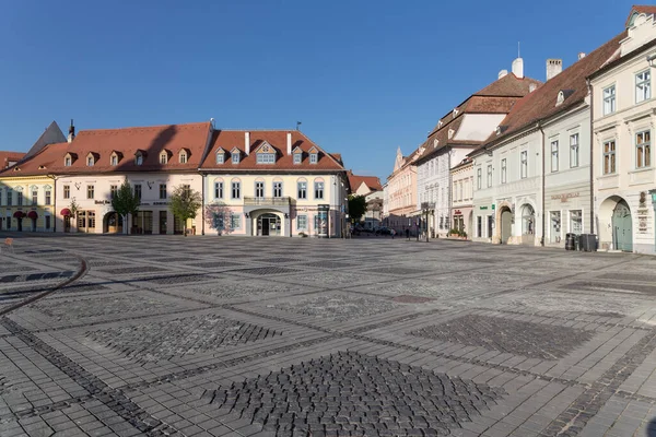 Gran Plaza Sibiu Justo Antes Del Atardecer Famosa Atracción Turística — Foto de Stock