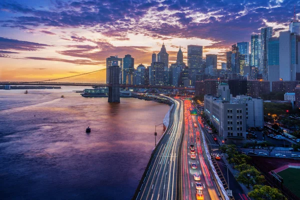 Manhattan från Manhattan Bridge — Stockfoto