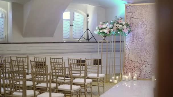 Decoración en la ceremonia de boda — Vídeos de Stock