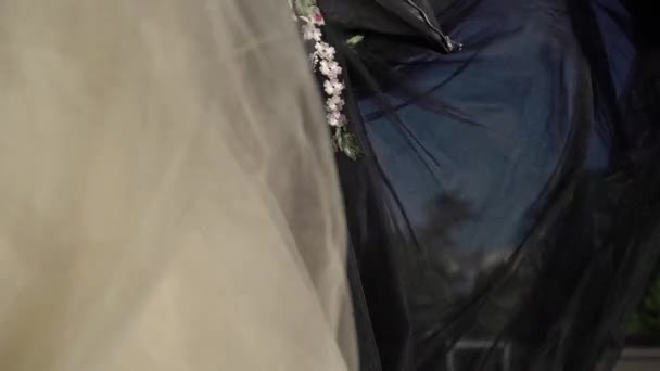 Δύο νεαρής γυναίκας κυματίζει φορέματα — Αρχείο Βίντεο