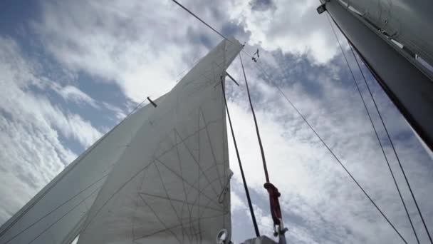 Sail on sailing yacht — Stock Video