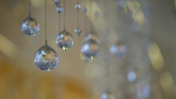 Bolas de cristal de vidro decoração — Vídeo de Stock