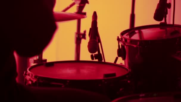 Drummer di konser — Stok Video