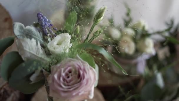 Flowers decoration at wedding — Stock Video