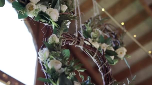 Blumenschmuck bei der Hochzeit — Stockvideo