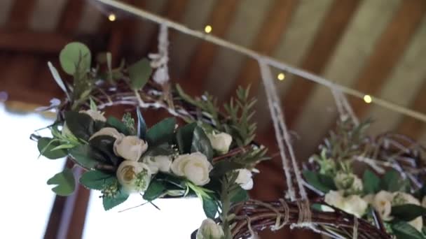 Blumenschmuck bei der Hochzeit — Stockvideo