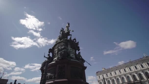 Estátua Praça Isaacs São Petersburgo — Vídeo de Stock