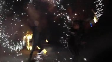 Saint-Petersburg, Rusya-28 Haziran 2018: Gösteri ateşle