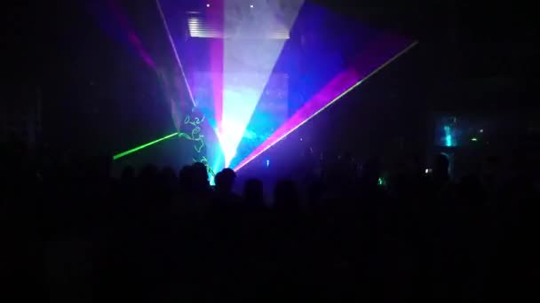 Lasershow i nattklubben — Stockvideo