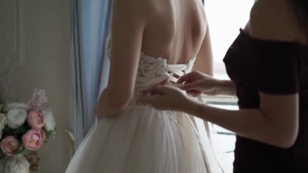 花嫁ウェディング ドレスをまとった — ストック動画