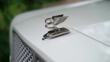 Saint-Petersburg, Rusya-5 Temmuz 2018: Bentley araba logosu Hood
