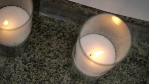 Candles witf fire decoration — Stock Video