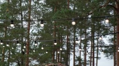 Geceleri bahçede asılı veya saat akşam dekoratif açık dize ışıklar