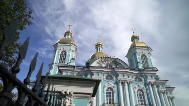 St. nicholas marinekathedrale in saint petersburg russland barocke orthodoxe kathedrale — Stockvideo