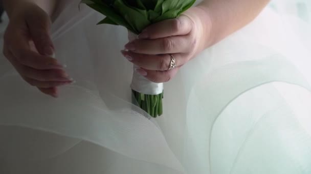 花嫁の花束の花を撮影 — ストック動画