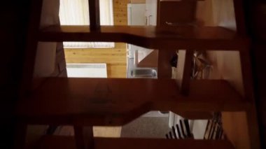 Bir ahşap ev kapalı. Lüks ev tatil iç için