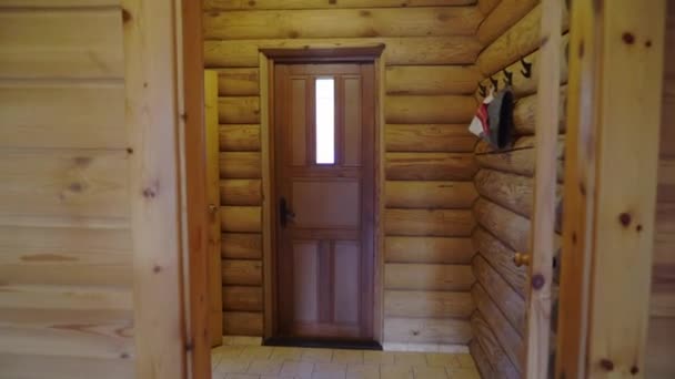 Sauna interior - Relax in a hot sauna — Stock Video