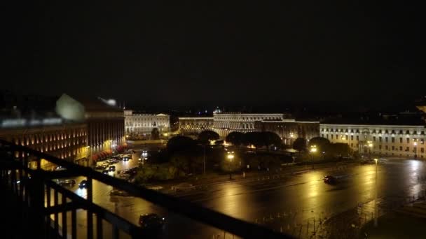 Вид на город ночью — стоковое видео