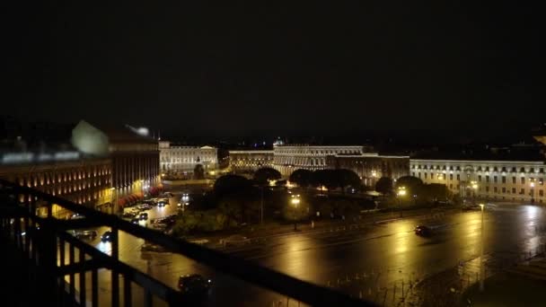 Strade vista città di notte — Video Stock