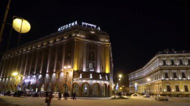 Saint-Petersburg, Rusya-12 Ocak 2019: Hotel Astoria, kış
