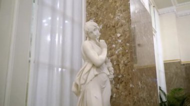 Saint-Petersburg, Rusya-12 Ocak 2019: Heykel mermer kadın