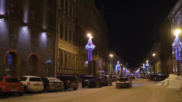 САИНТ-ПЕТЕРБУРГ, РОССИЯ - 12 ЯНВАРЯ 2019 года: Отель "Астория" зимой — стоковое видео